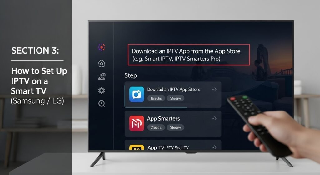 SECTION 3: How to Set Up IPTV on a Smart TV (Samsung / LG) 